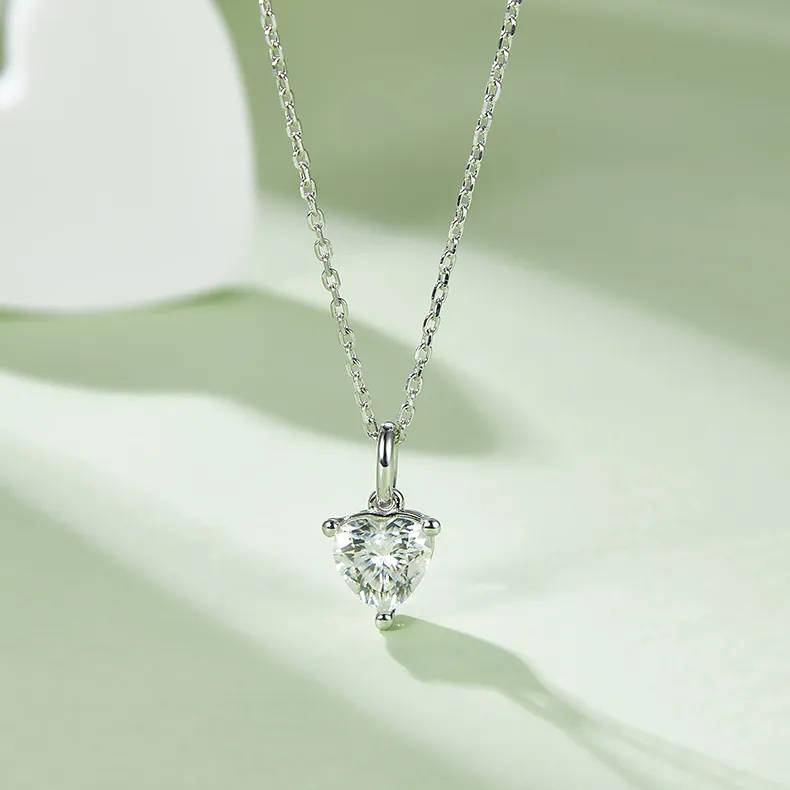 1ct/2ct Heart Solitaire Necklace - Image 2
