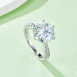 Alternative view of 5ct Moissanite Side Stone Ring