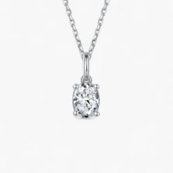 1ct/2ct Oval Moissanite Necklace