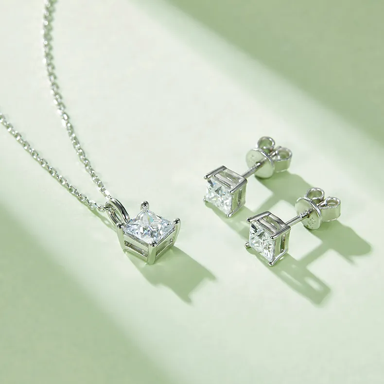 Princess Moissanite Necklace - Image 4