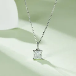 Alternative view of Princess Moissanite Necklace