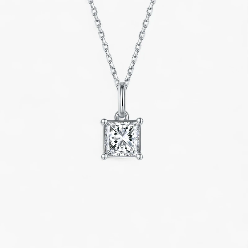 Princess Moissanite Necklace