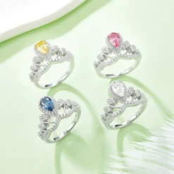 Alternative view of 1ct Pear Moissanite Queen Crown Ring