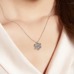 Alternative view of Moissanite Knot of Love Necklace