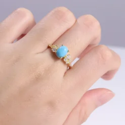 Alternative view of Turquoise Side Stone Ring