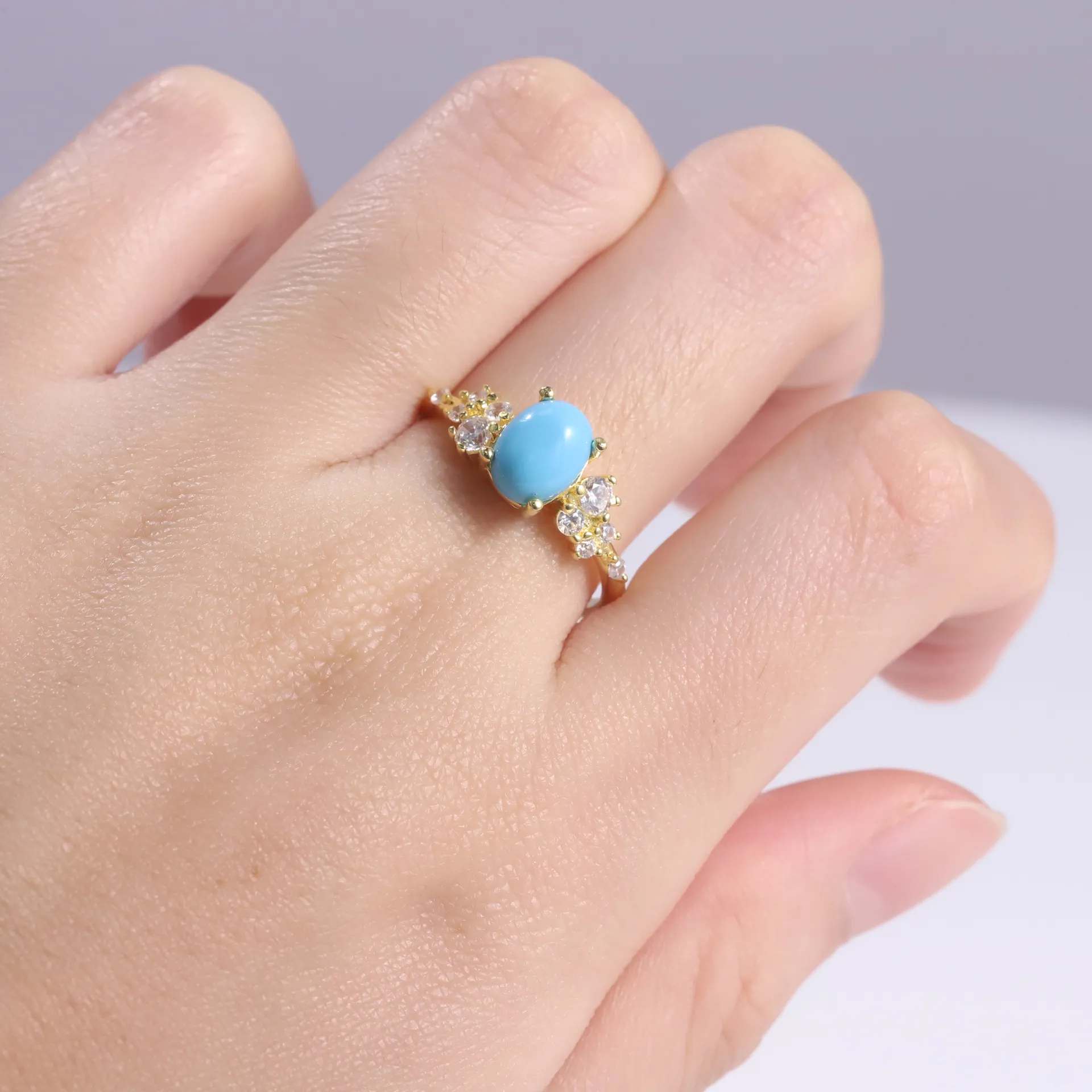 Turquoise Side Stone Ring - Image 2