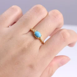 Alternative view of 1ct Oval Turquoise Thin Ring