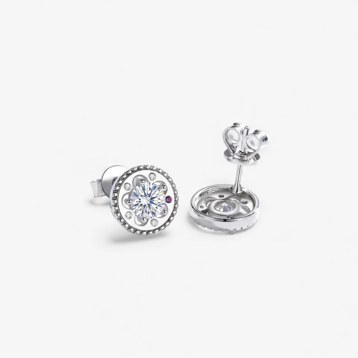 0.5ct Moissanite Ferris Wheel Stud Earrings - Image 4