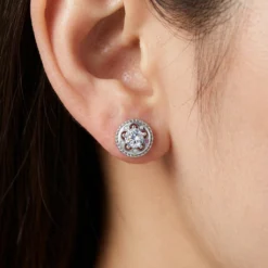 Alternative view of 0.5ct Moissanite Ferris Wheel Stud Earrings