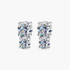 Double Stone Moissanite Studs