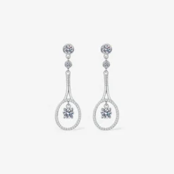 Moissanite Long Dangle Earrings