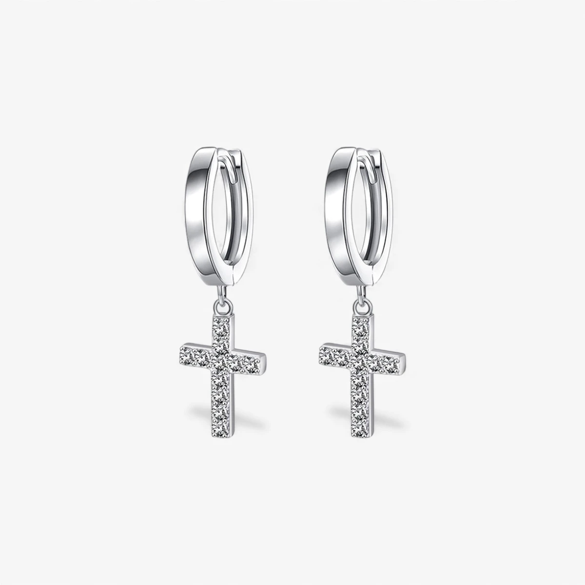 Moissanite Cross Dangle Earrings