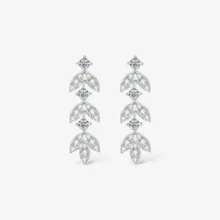 Moissanite Fairy Leaf Earrings