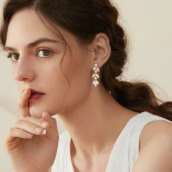 Alternative view of Moissanite Fairy Leaf Earrings