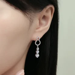 Alternative view of Moissanite Gourd Long Earrings