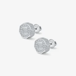 Moissanite Octagon Hip-hop Stud Earrings