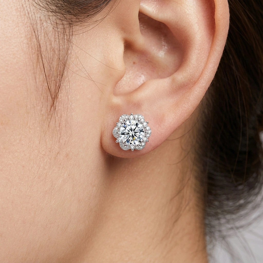 1ct Moissanite Screw-back Studs - Image 2