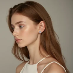 Alternative view of Heart Petal Stud Earrings