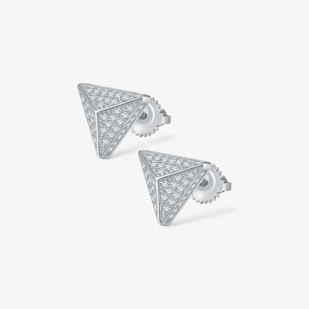 Moissanite Triangle Hip-hop Stud Earrings