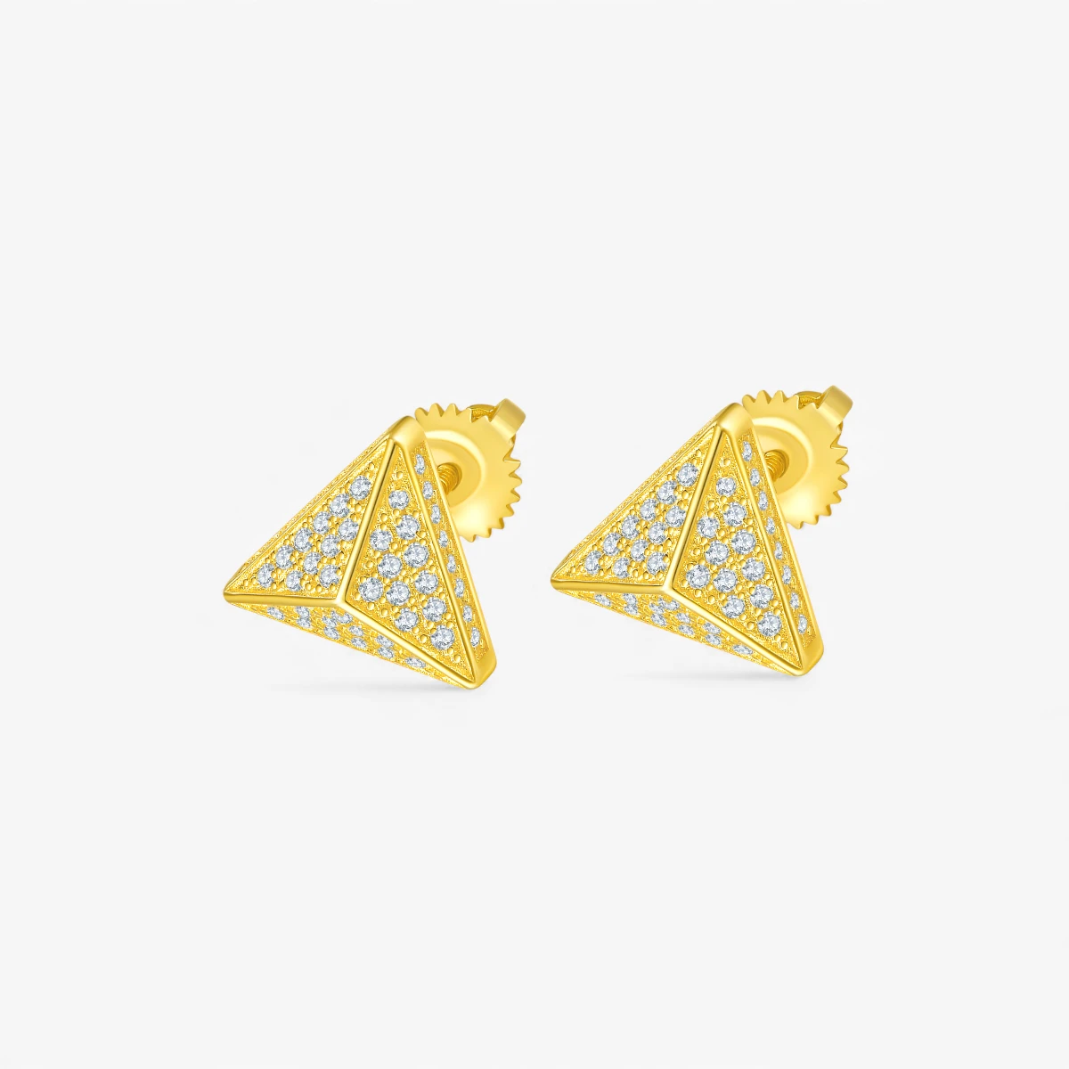 Moissanite Triangle Hip-hop Stud Earrings - Image 5