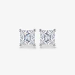 Princess Cut Moissanite Stud Earrings