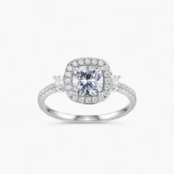 1ct Cushion Cut Halo Ring