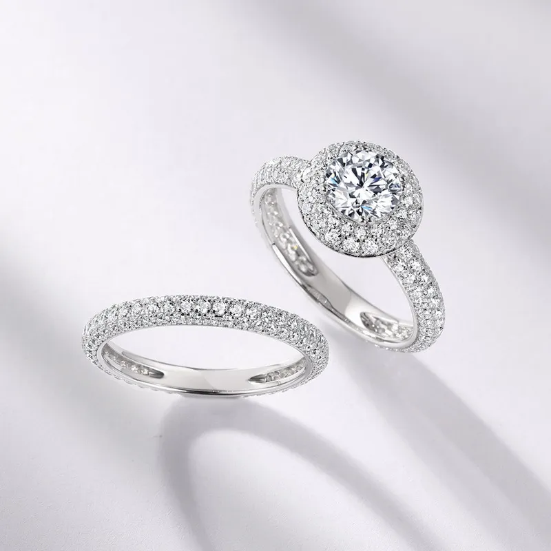 1ct Moissanite Pave Stackable Ring - Image 2