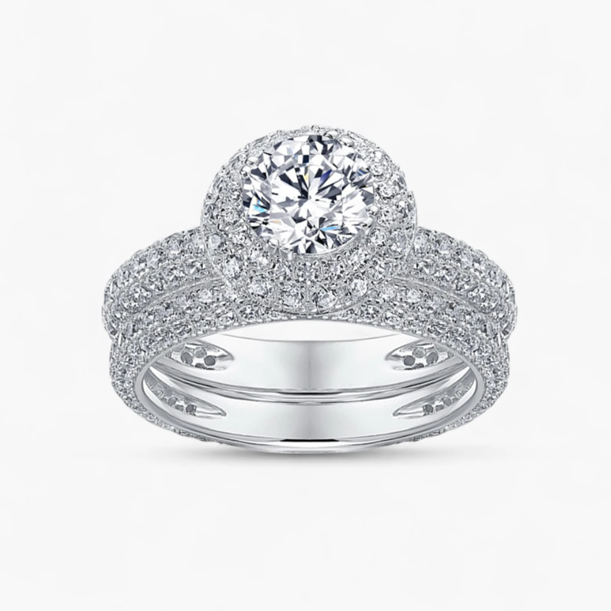 1ct Moissanite Pave Stackable Ring