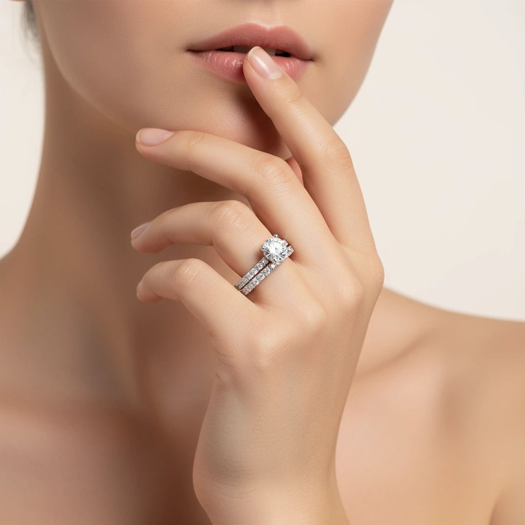 1ct Moissanite Stackable Ring - Image 3