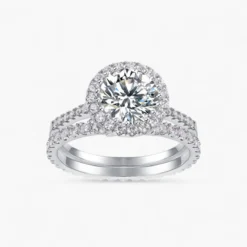 1.76ct Round Moissanite Halo Stackable Ring