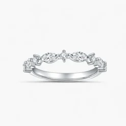 Marquise-Cut Half Eternity Moissanite Band Ring