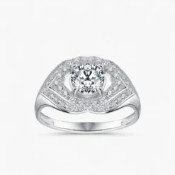 1ct Round Moissanite Eye Ring