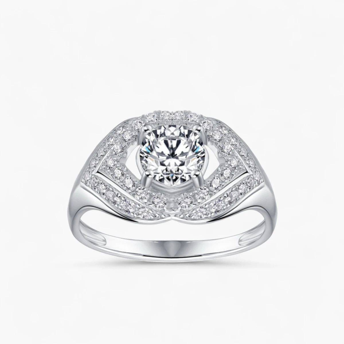 1ct Round Moissanite Eye Ring