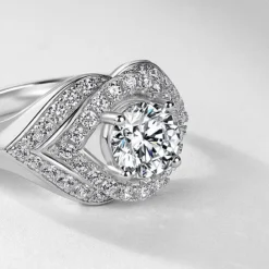 Alternative view of 1ct Round Moissanite Eye Ring