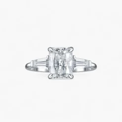 2ct Radiant Cut Moissanite Three Stone Ring