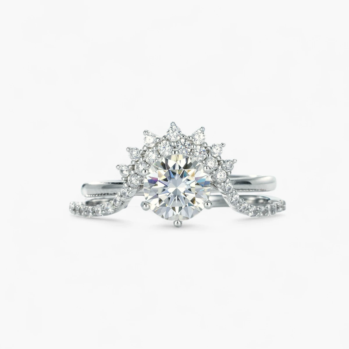 1ct Arch Moissanite Stacking Ring
