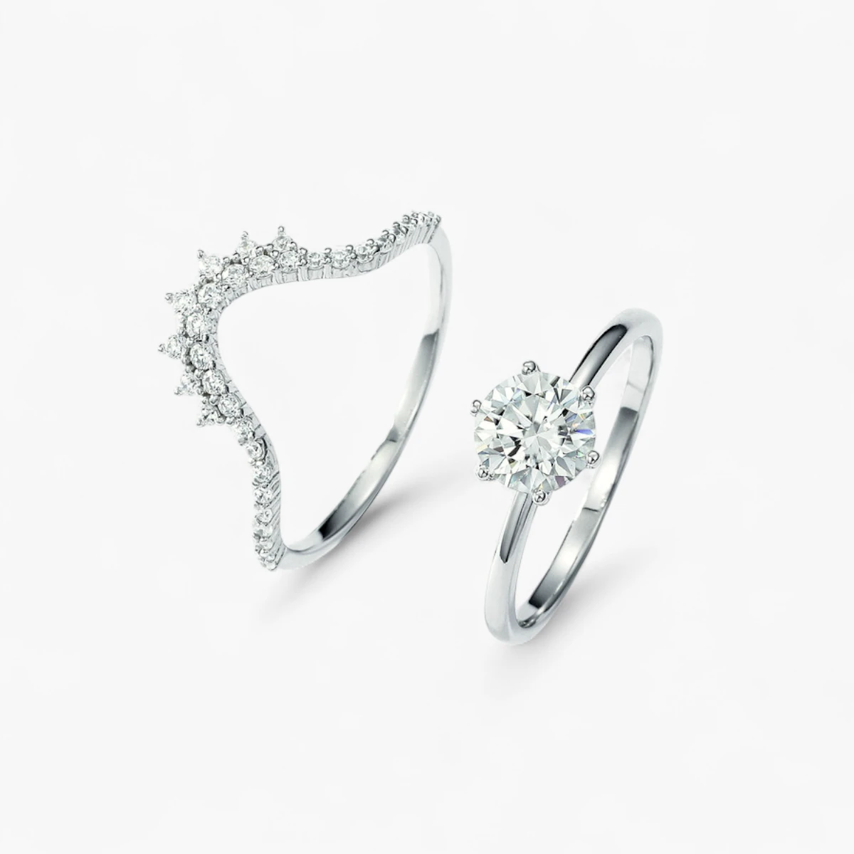 1ct Arch Moissanite Stacking Ring - Image 2