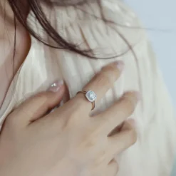 Alternative view of Celestial Halo Moissanite Ring