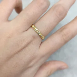 Alternative view of Chain-Link Moissanite Ring