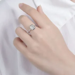 Alternative view of 2ct Emerald Cut Bezel Setting Ring