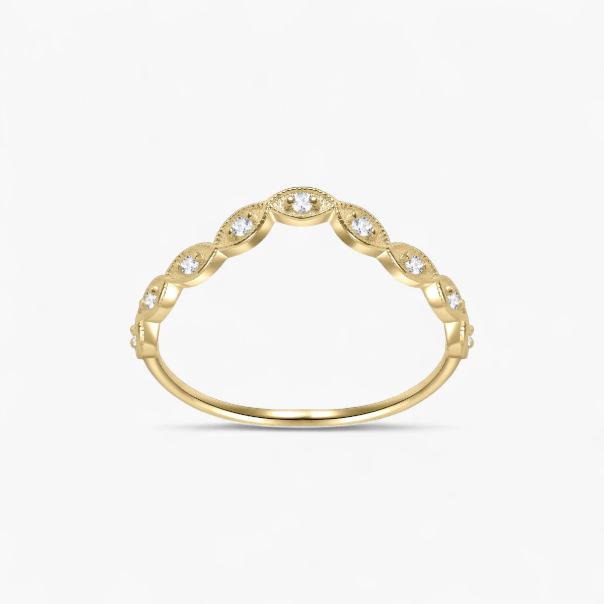 Fairy Light Moissanite Curved Ring