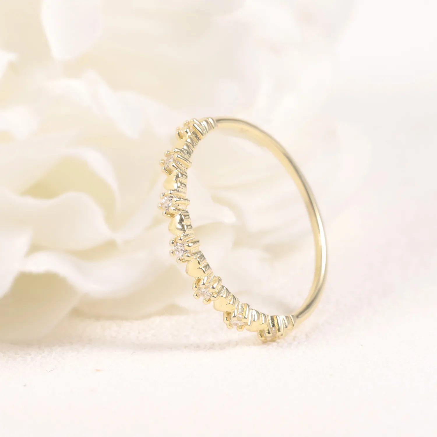 Golden Heart Moissanite Ring - Image 4