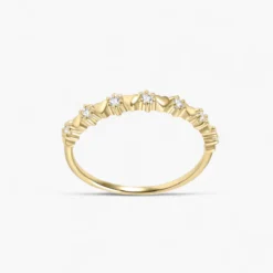 Golden Heart Moissanite Ring