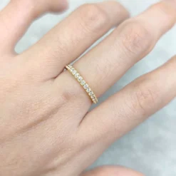 Alternative view of Golden Moissanite Half-Circle Ring