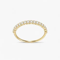 Golden Moissanite Half-Circle Ring