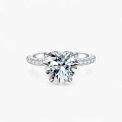 3.5ct Heart Moissanite Side Stone Ring