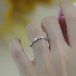 Alternative view of Marquise-Cut Half Eternity Moissanite Band Ring