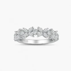 Moissanite Butterfly Half Eternity Ring