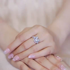 Alternative view of 1ct Moissanite Cute Cartoon Stacking Ring