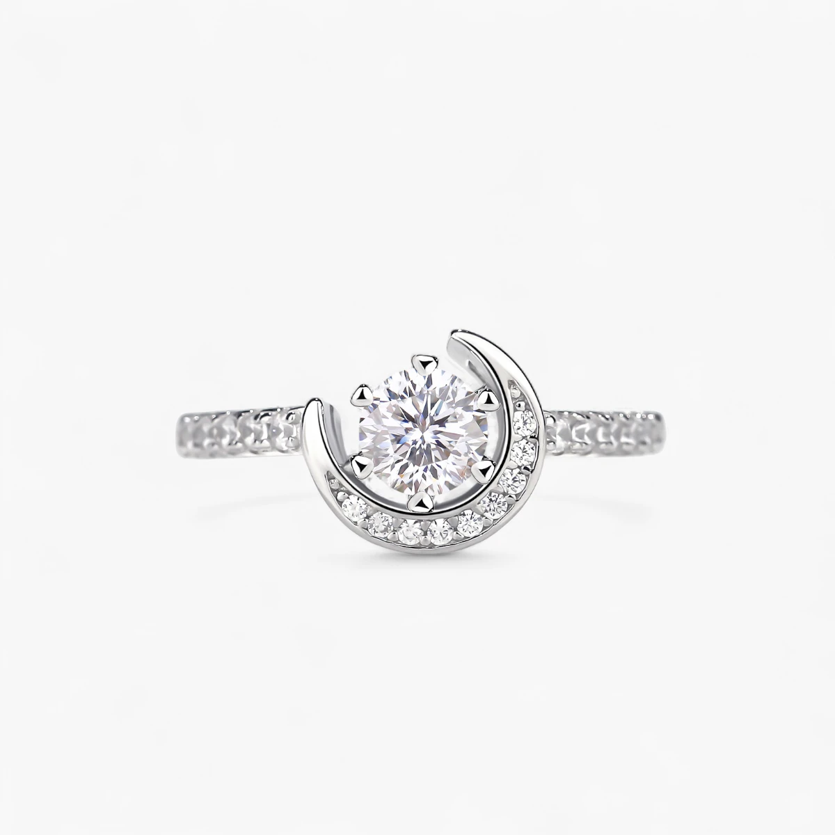 0.5ct Moissanite Moon Ring